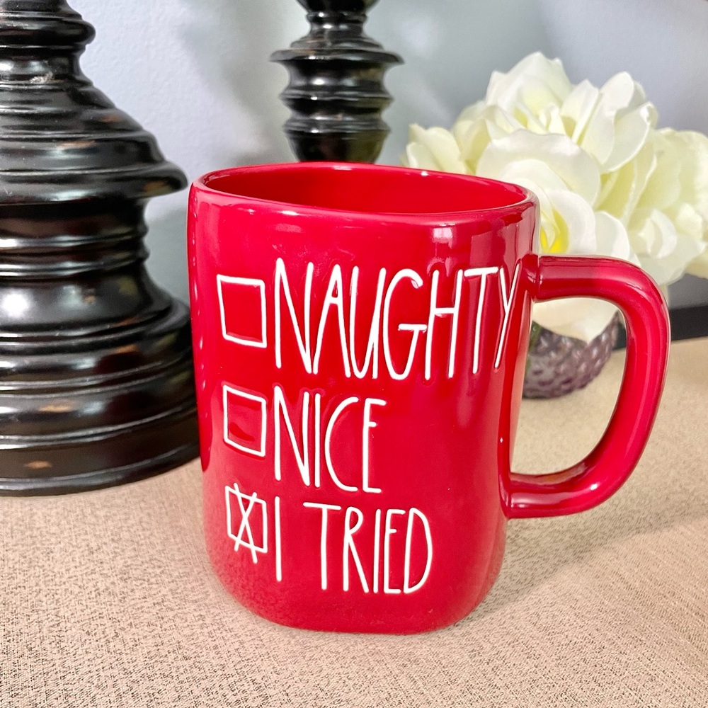🆕Rae Dunn NAUGHTY, NICE, I TRIED LIST Ceramic Mug